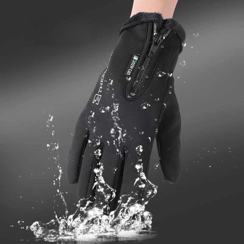 for Touch Screen Bike Gloves Winter Thermal Windproof Warm Full Finger Cycling Drop Shipping