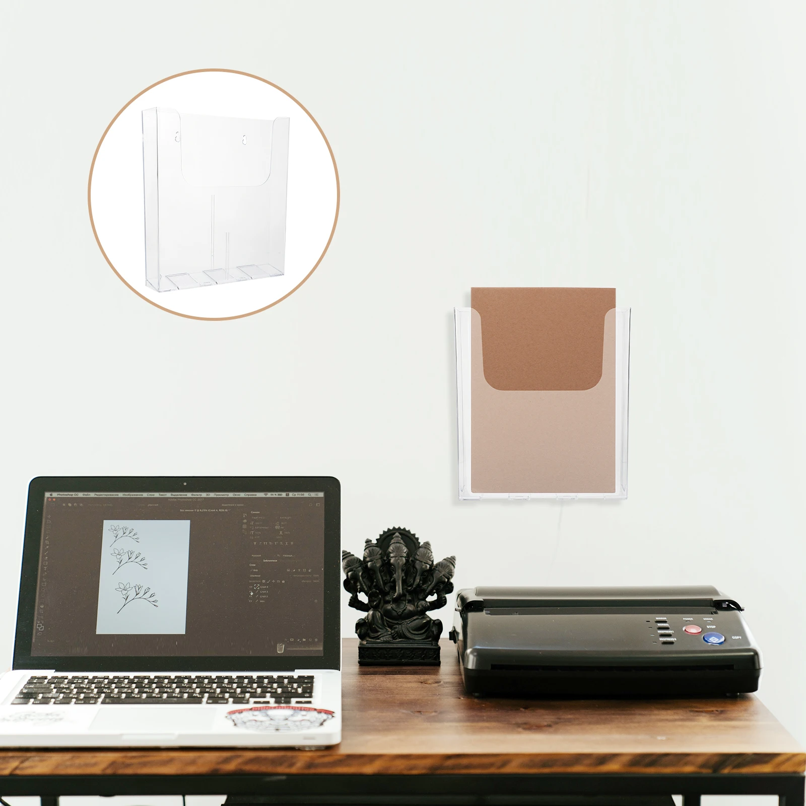 Files Rack Magazine Display Wall Document Holder Acrylic Wall-mounted Pvc Office