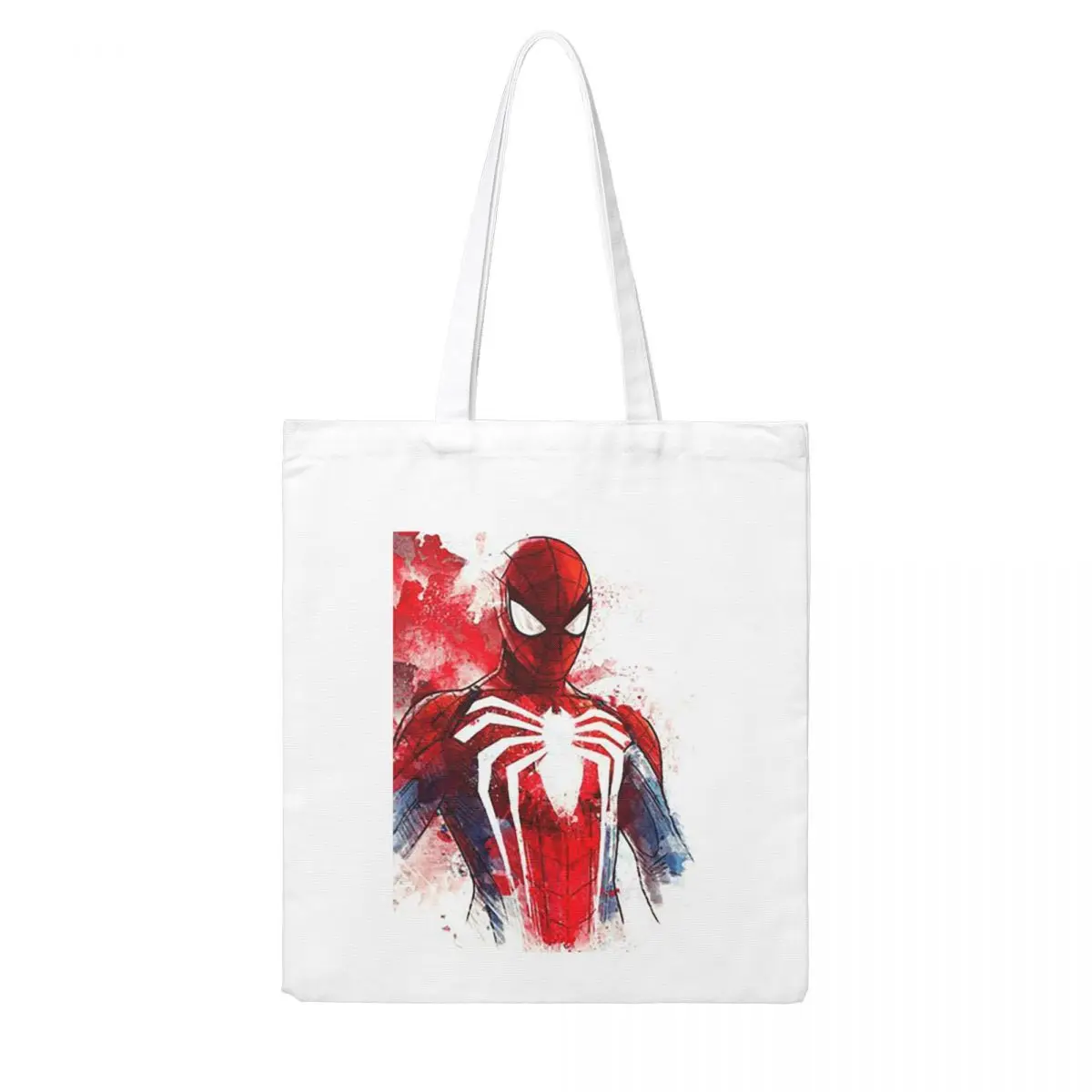 Spiderman Canvas Tote Handbag Grocery Bags Spider Print Shopping Bags for Unisex