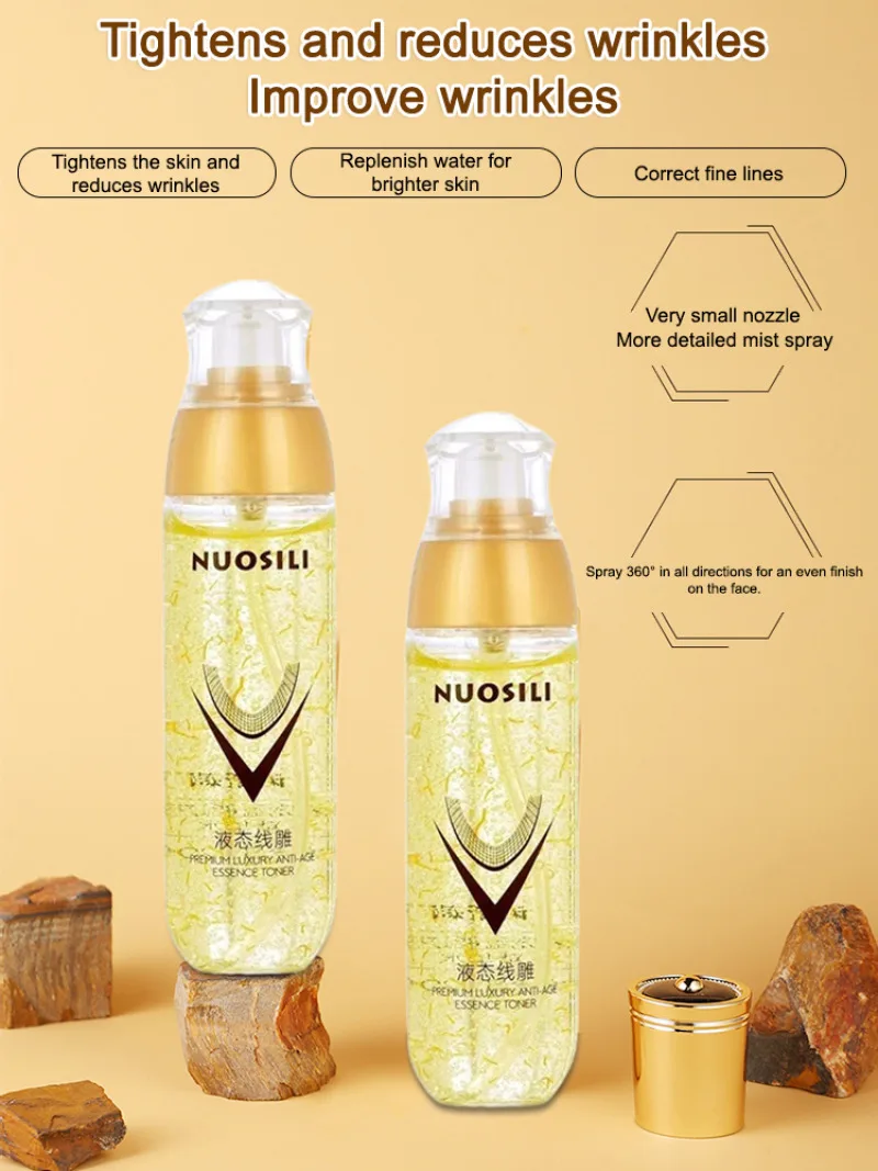 Natural Yeast Collagen Essence Anti-Aging Facial Serum for Brightening and Firming Skin, Herbal Formula for Youthful Glow