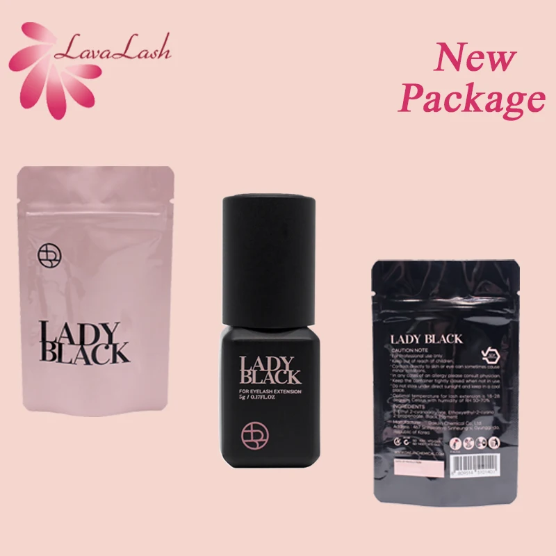 10ML New Lady Black Glue For Eyelash Extensions Korea Origional Extra Strong  Adhesive Fast Drying Duration Lasting No Sale Bag