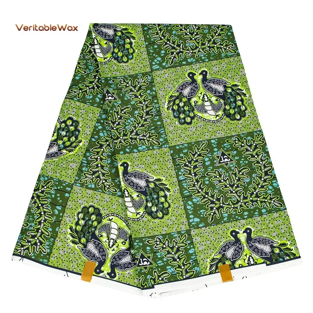 Veritablewax Africa Prints Batik Fabric Real Wax Patchwork Sewing Dress Craft Cloth Polyester High Quality Ankara Tissu N-21