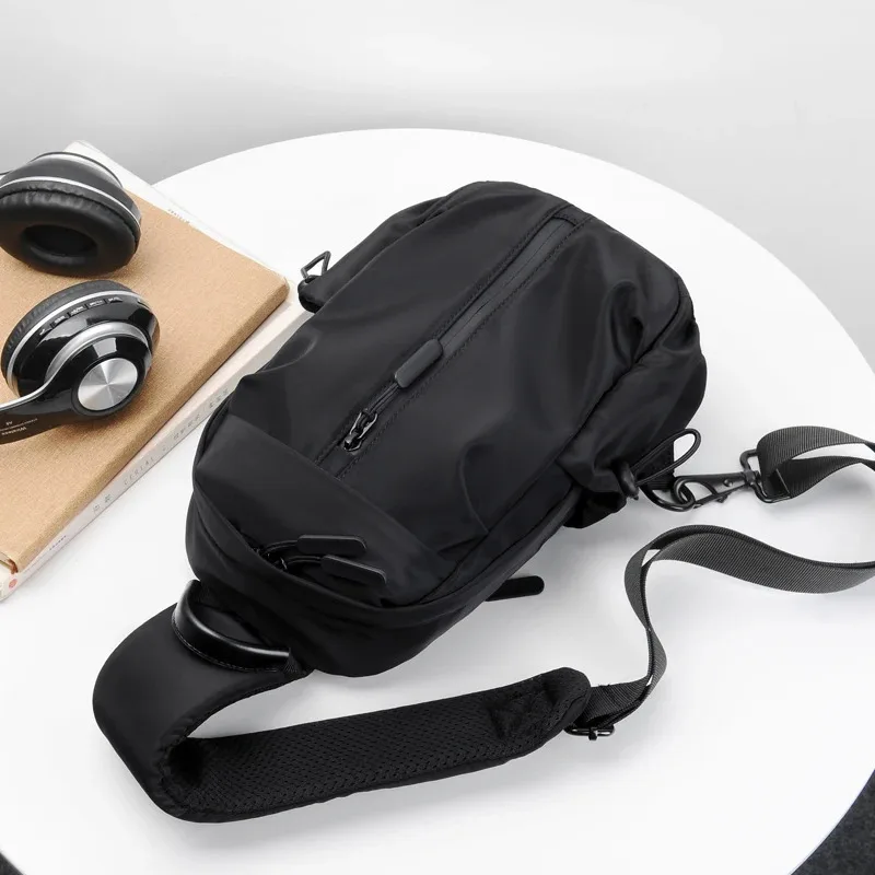 Men waterproof wear-resistant multi-compartment shoulder crossbody bag multifunctional sports chest bag outdoor sports travel