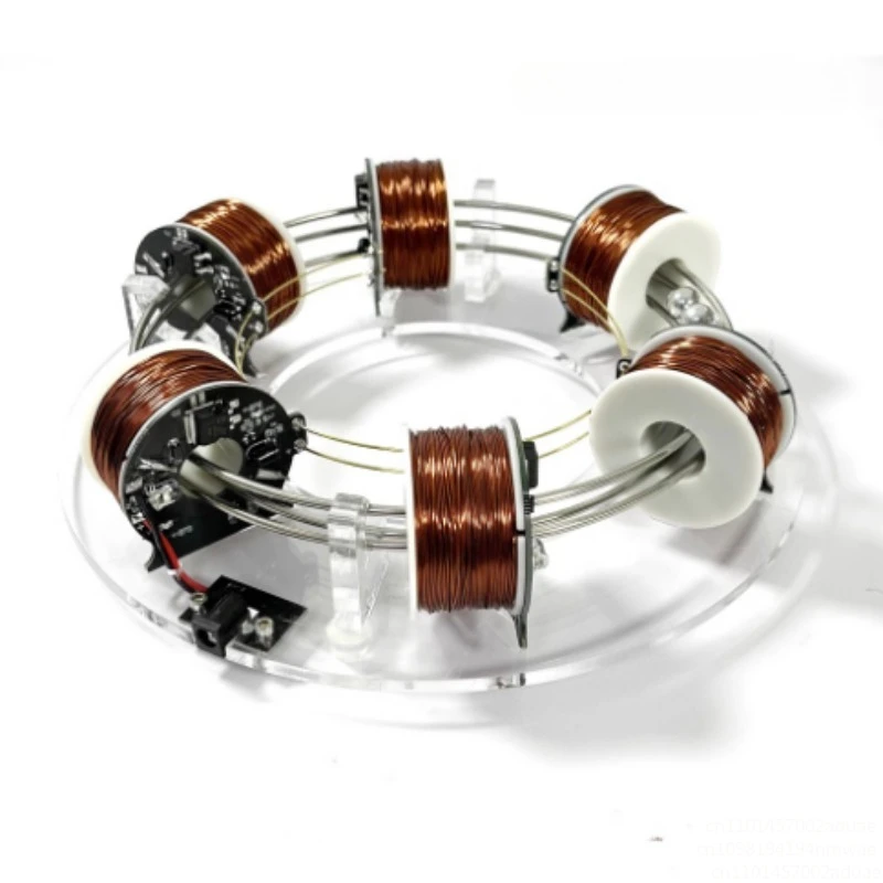 Electromagnetic Coil Accelerator - 6 Coil Perpetual Motion Model, Magnetic Desk Decor & Science Gift