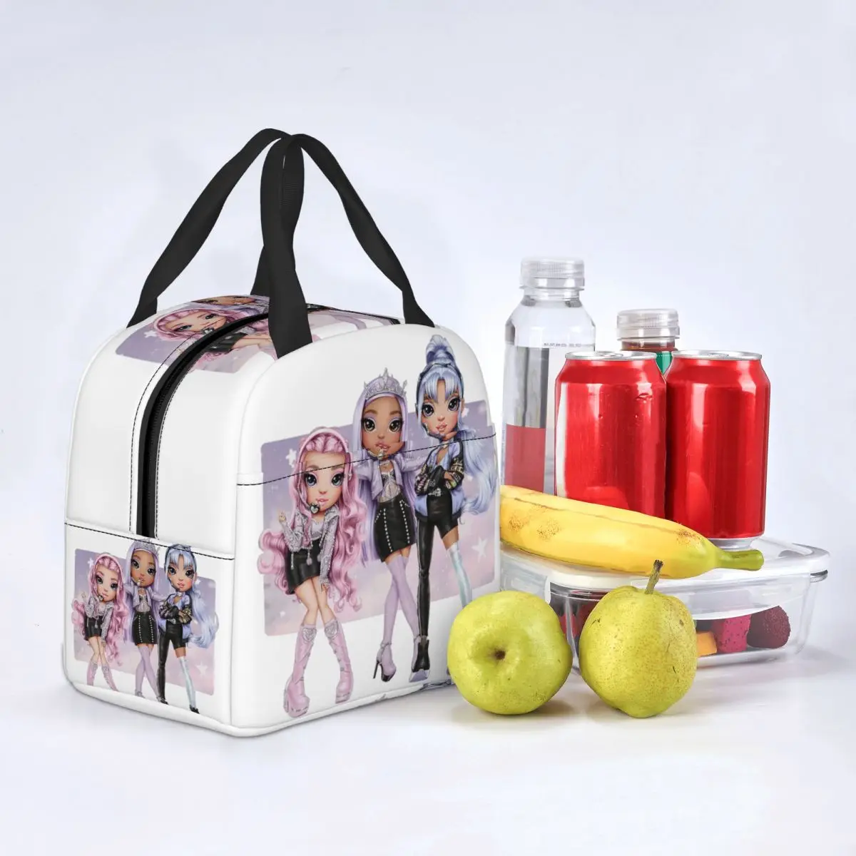 Rainbow High Sisters Isolado Lunch Bag para Mulheres, Leakproof RH KPOP Cooler, Caixa Bento térmica, Lanchbag infantil da escola infantil