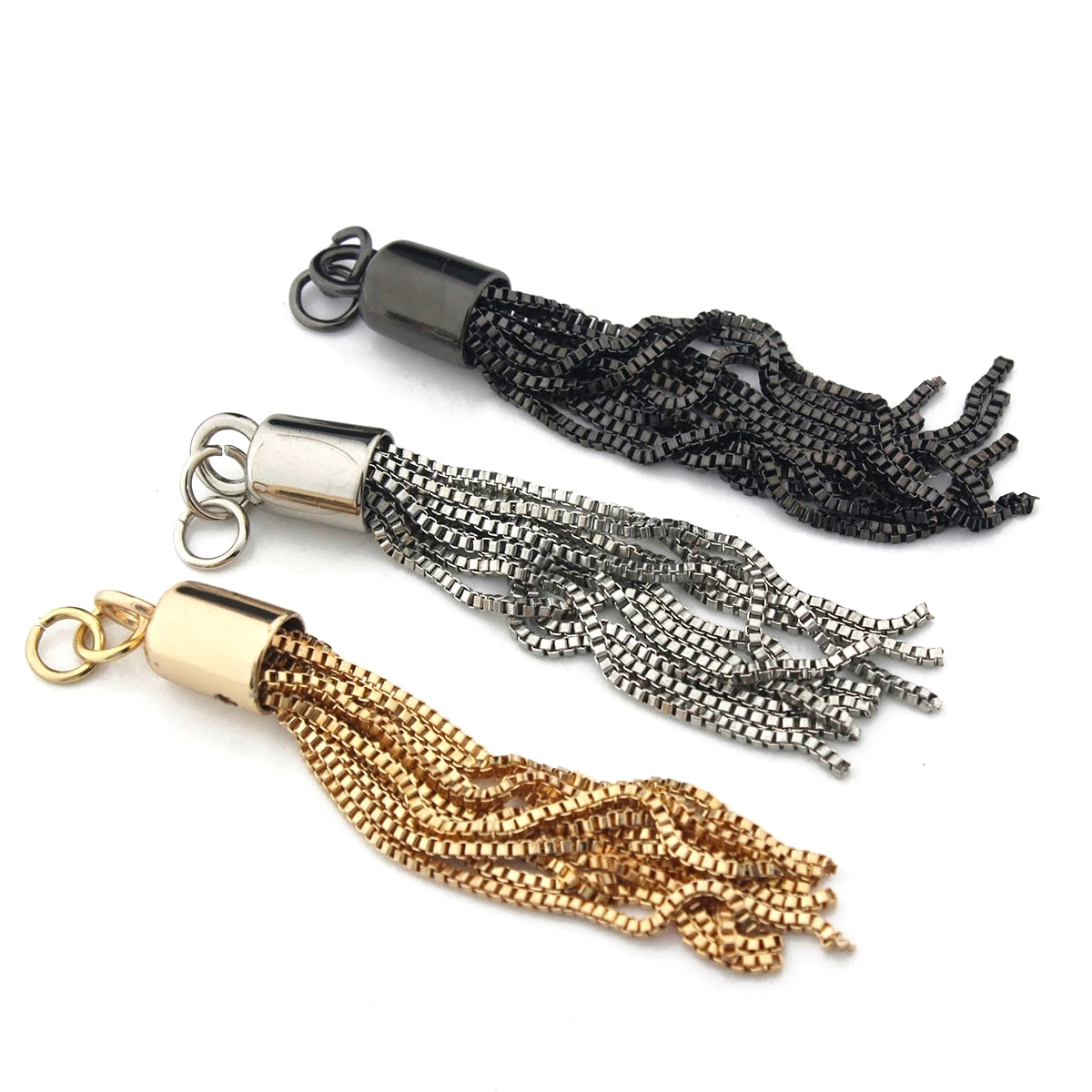 1pcs Fashion Metal Decoration Buckle Tassel Pendant Keychain for Handbag Shoulder Bag Purse Hardware Accessories DIY 3 Colors