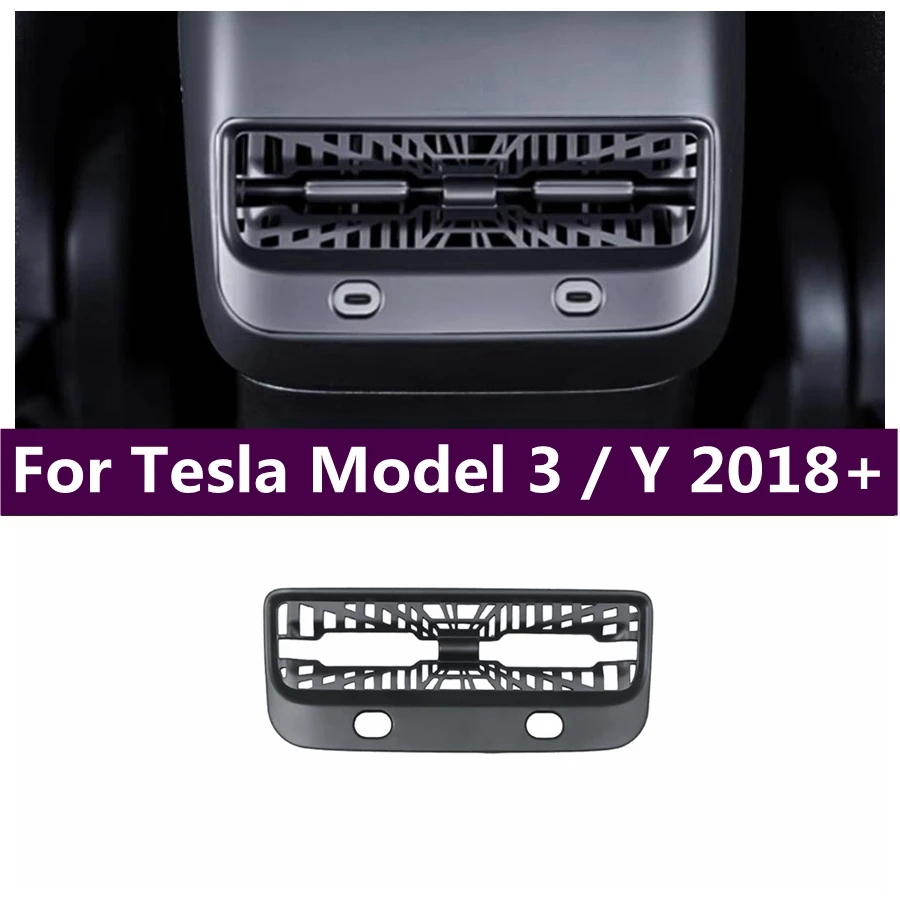 

Auto Armrest Box Rear Air Conditioning Vent AC Outlet Cover Trim Fit For Tesla Model 3 & Y 2018 - 2023 Interior Accessories