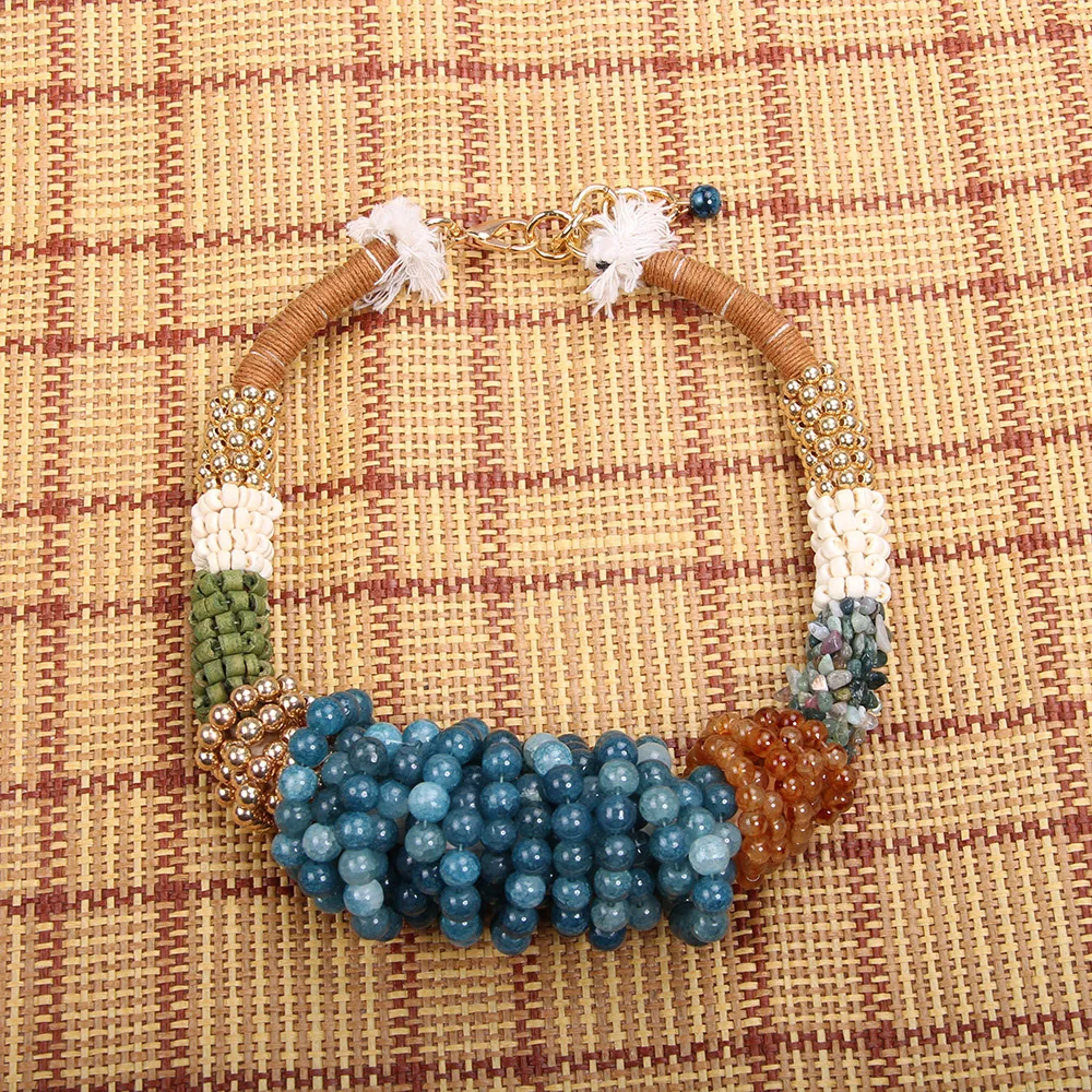 Fashion Exaggerated Individual Beaded Necklace Women Girl Trendy Vintage Wedding Party Jewelry