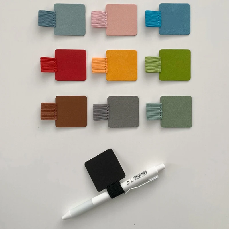 حلقات القلم أصحاب قلم رصاص ذاتية اللصق بولي Leather وسادة جلدية ل ستايلس قلم رصاص كتب أجهزة الكمبيوتر المحمولة مكافحة خسر المضادة للسقوط حلقات مرنة #4