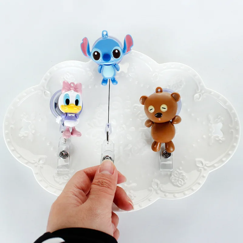 Disney 3D Toy Story Stitch Porta carte d'identità Scalabile Toggle Clip Carta dei dipendenti Dottore Infermiere Pettorale Porta carte per autobus per studenti