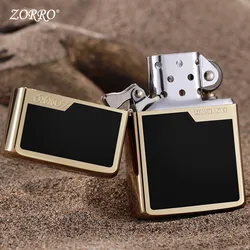 Zorro Business Windproof Kerosene Lighter Pure Copper Creative Grinding Wheel Lighter Men's Gift Smoking Accessories