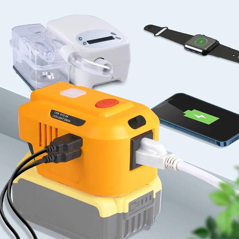 150W Portable Power For Dewalt 20V/18V Lithium Battery DC 20V/18V to AC 110~120V Power Station Inverter Supply Charger Adapter