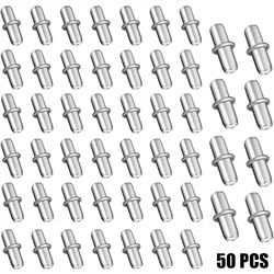 50 X Shelf Support Pegs Nickel Plated Pins For Cabinet Furniture Closet Bracket Bookcases Shelving Storage Bracket