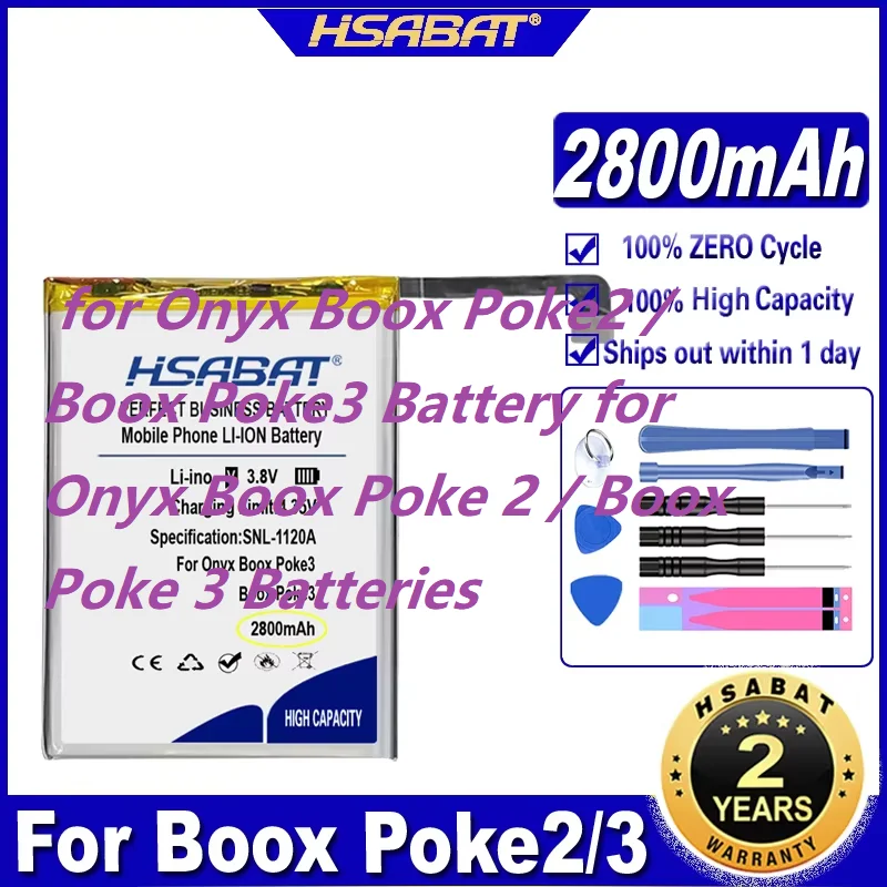 HSABAT CLP255875 2800mAh for Onyx Boox Poke2 / Boox Poke3 Battery
