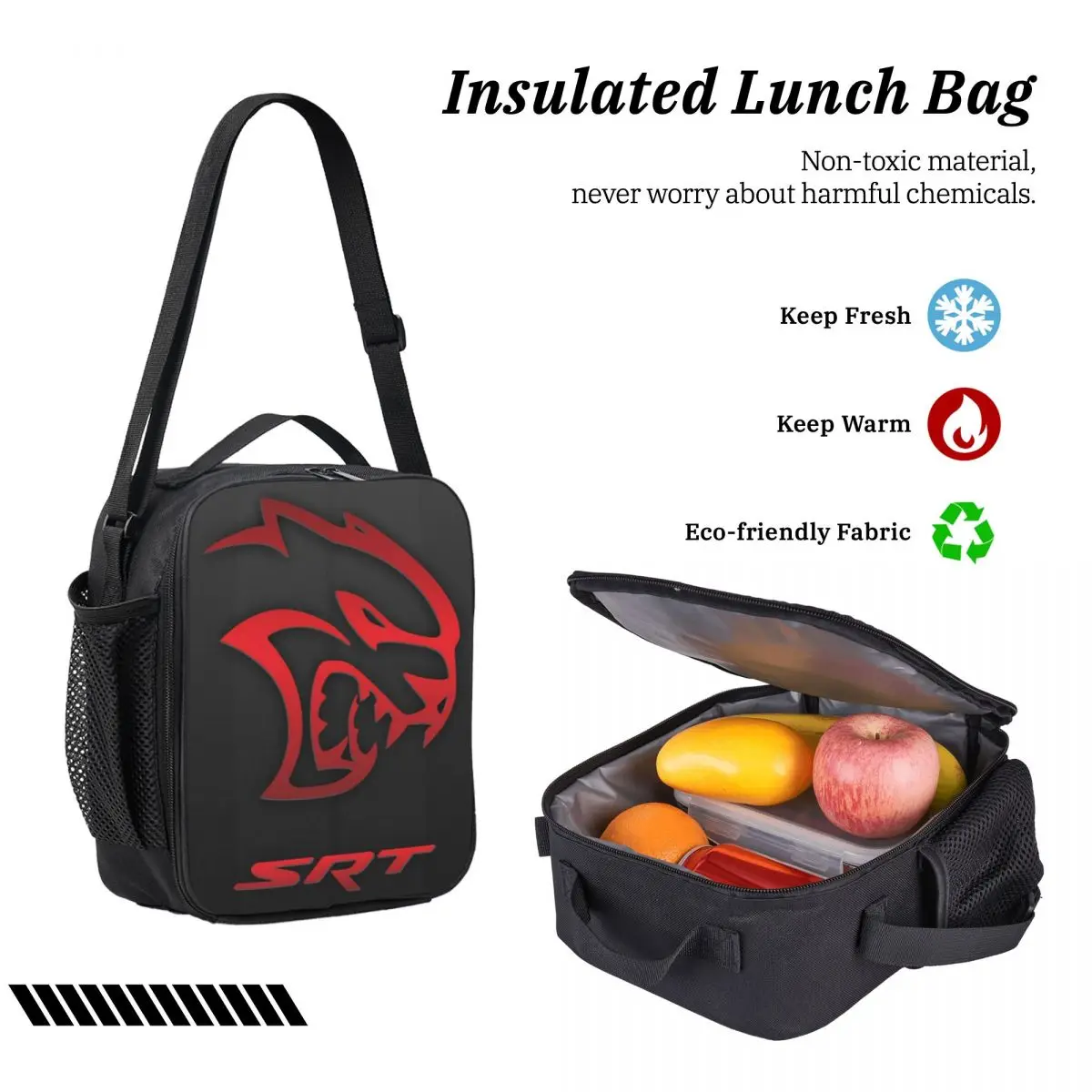 Dodge Hellcat Srt Logo Backpack Student Boys Girls BookBag School Bag Computer Shoulder Bags 3ps Insulated Lunch Bag Pencil Case view 4