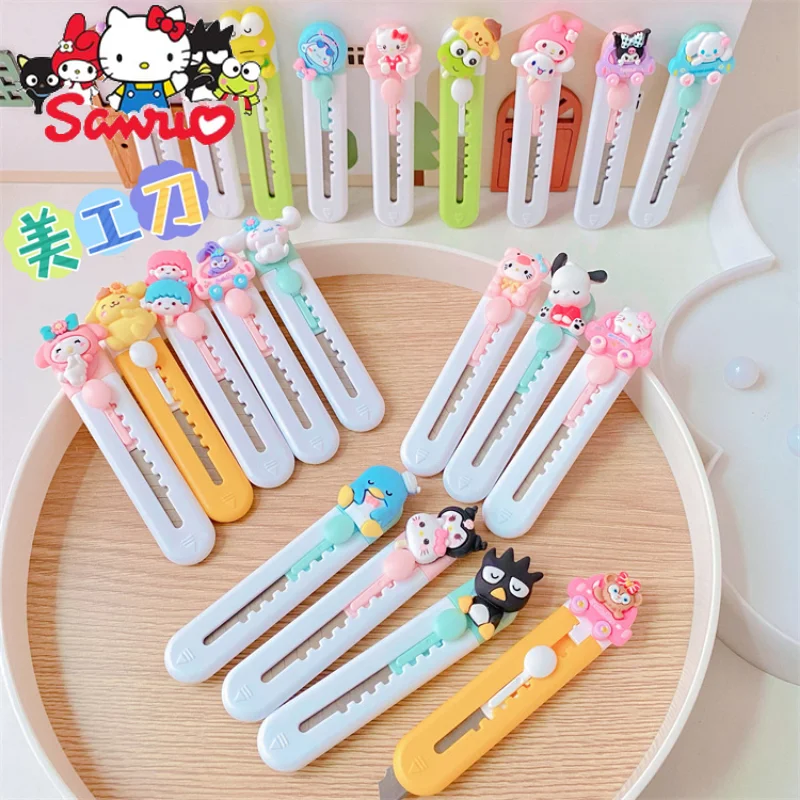 

Sanrio Melody Kuromi Hello Kitty Cinnamoroll Pochacco Mini Portable Utility Knife Student Handbook Disassemble Courier Knife