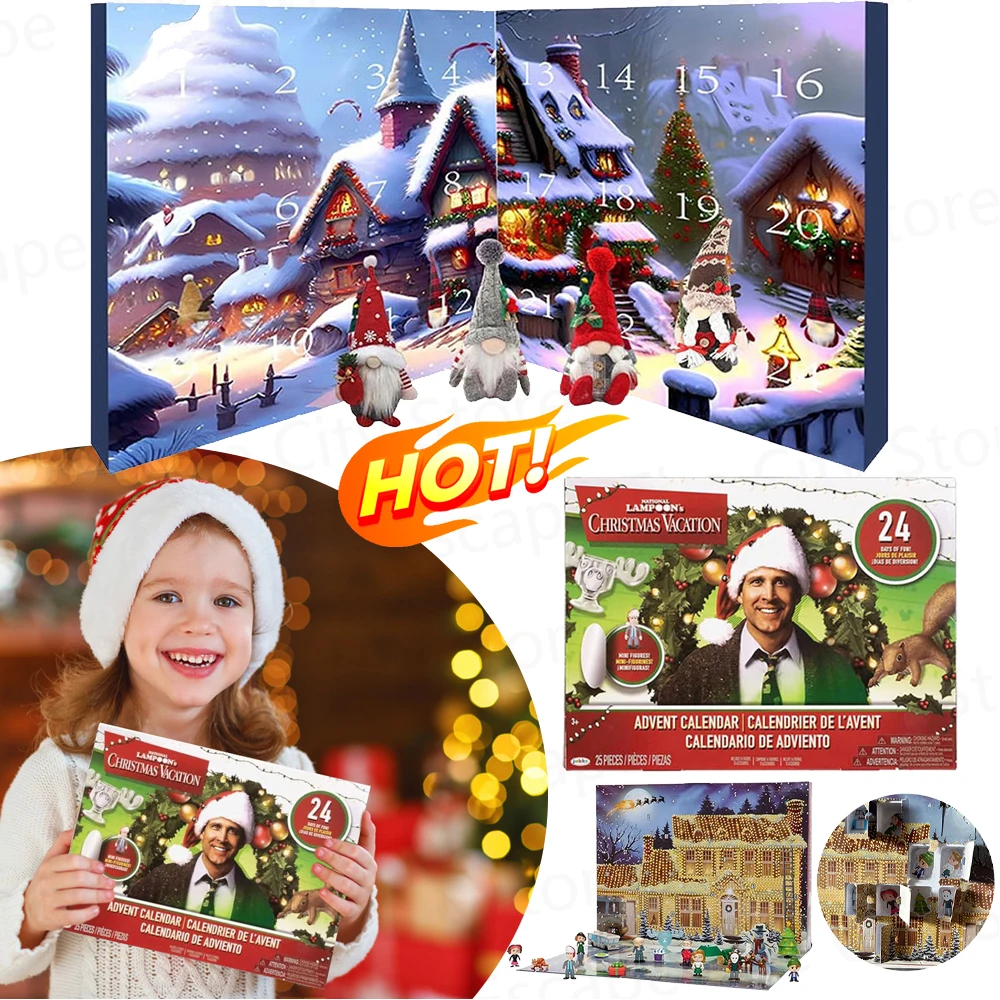 Calendario de Navidad para niños y adultos, juguete de vacaciones, película, cuenta atrás, calendario de adviento de Navidad de 24 días, 2024