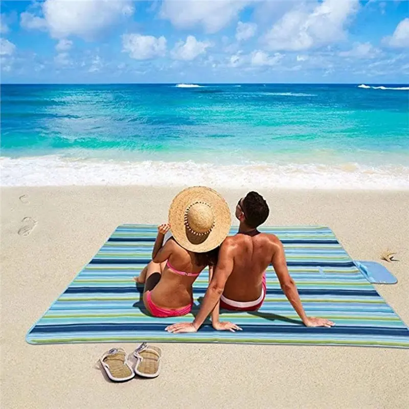 

ABMV-Outdoor Picnic Blankets 78.5" X 57", Waterproof Sandproof Portable Beach Blanket Foldable For Camping, Beach
