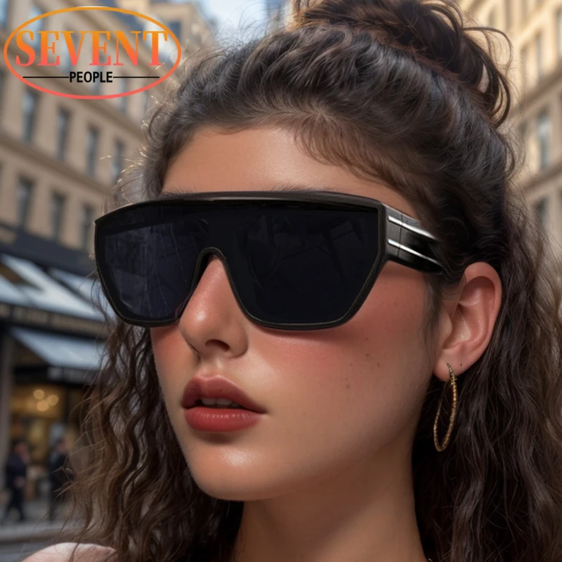 

Stylish Mask Frame Rectangle Sunglasses Women 2024 Luxury Brand Classic Goggles Eyewear Trendy Shield Sunglass For Ladies UV400