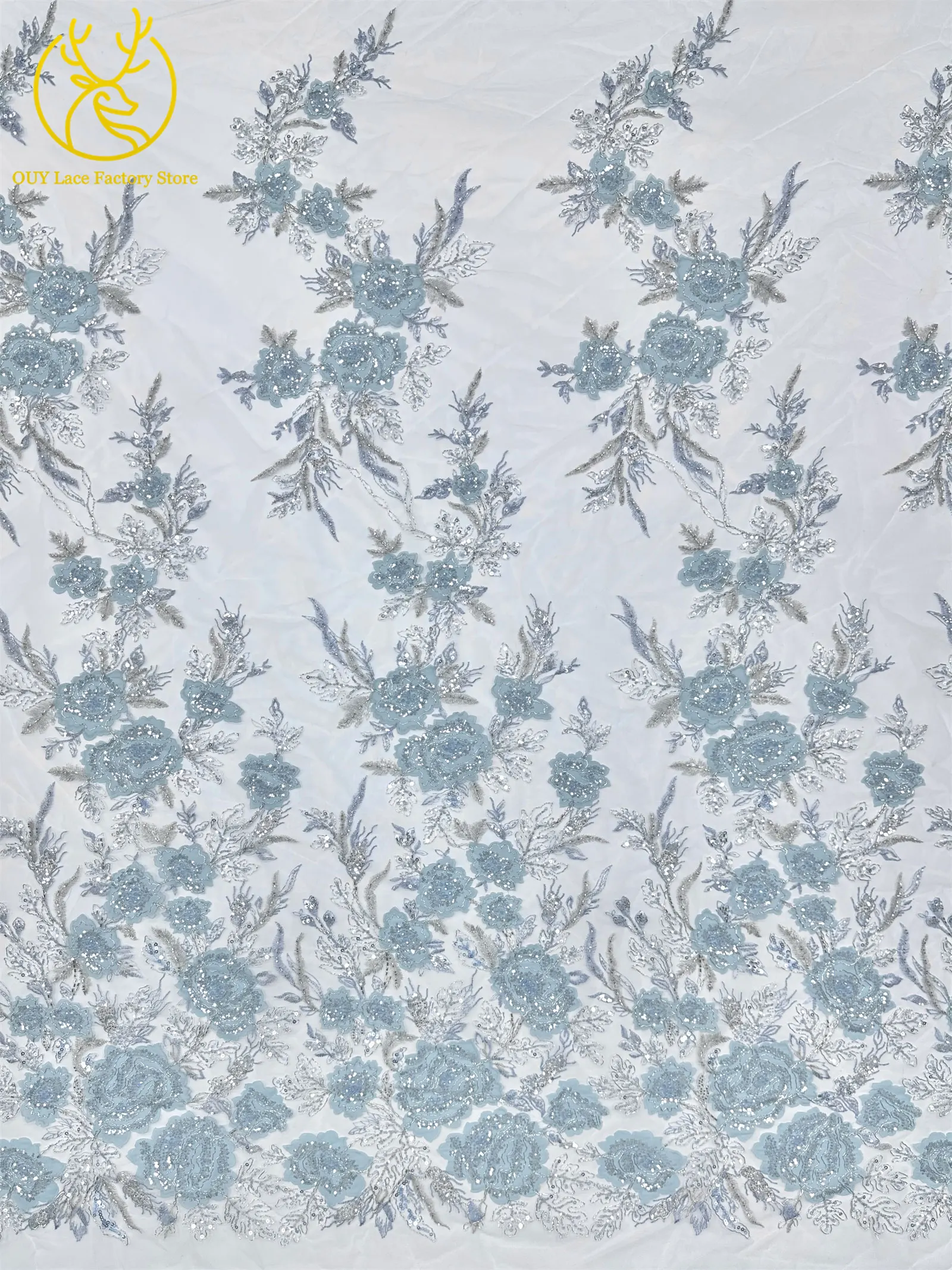 Modische Elegante Französische Brautkleid-Spitze mit Stickerei und Perlen 2026 Hochwertige Nigerianische Afrikanische Pailletten-Spitze für Hochzeitskleider – Detail 6