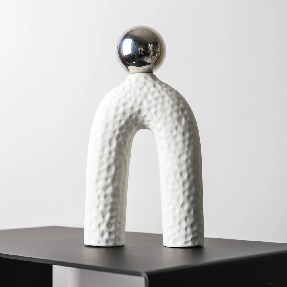 Modern Luxury Sculptures For Living Room, TV / Wine /Side Cabinet Set, High End Soft Home Decorations, Creative Abstract Design