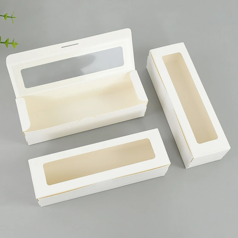 5/10pcs Rectangle Window Box White Kraft Candy Biscuit Gift Packaging Paper Box for Wedding Birthday Party Favors Boxes Supplies