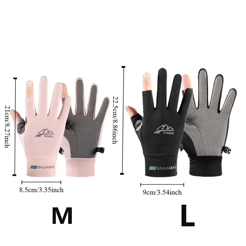 Breathable Sun Protection Gloves Anti-Sunburn Mittens Sunscreen Ice Silk Gloves Elegance Colorful Summer Sunscreen Gloves Women