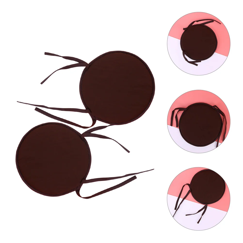 

2Pcs Dining Chair Cushions Round Thick Fabric Seat Pads Chair Pads with Ties Office Home Kitchen Sitting Cushions