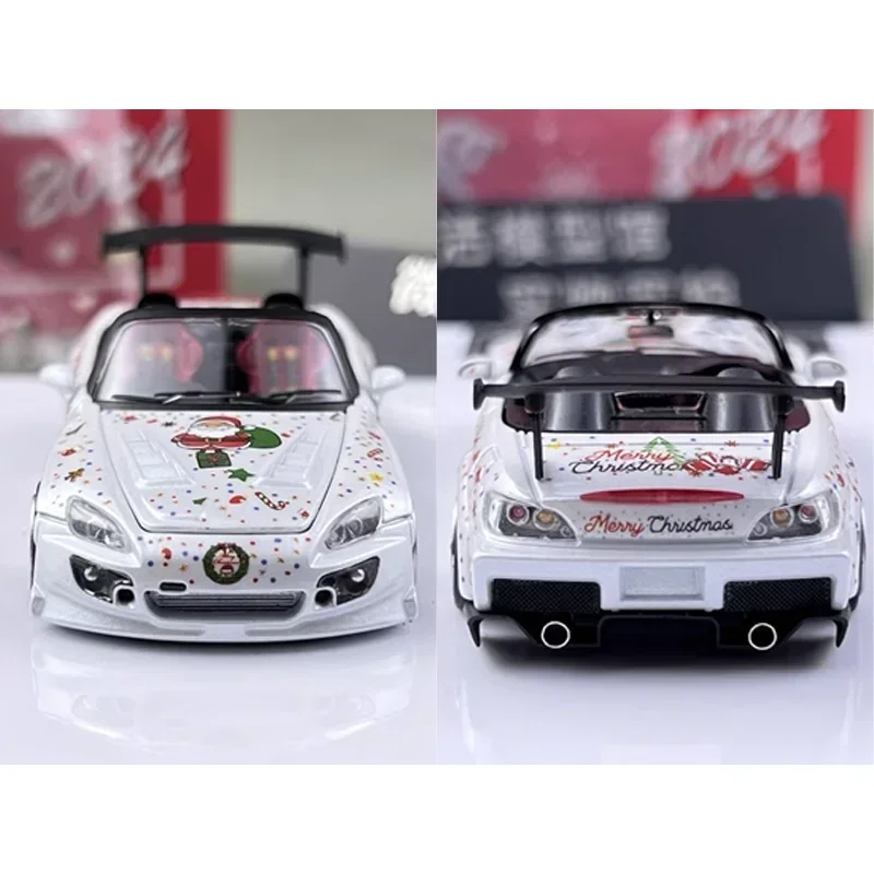 MicroTurbo MT 1/64 Honda S2000 Kerst Limited Edition Legering Speelgoed Motorvoertuig Diecast Metaal Model