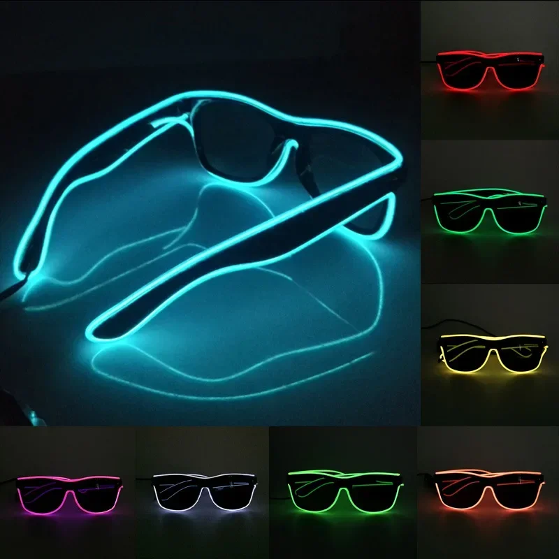 LED color luminous glasses birthday party sunglasses cold light glasses party supplies performance cheer party luminous props