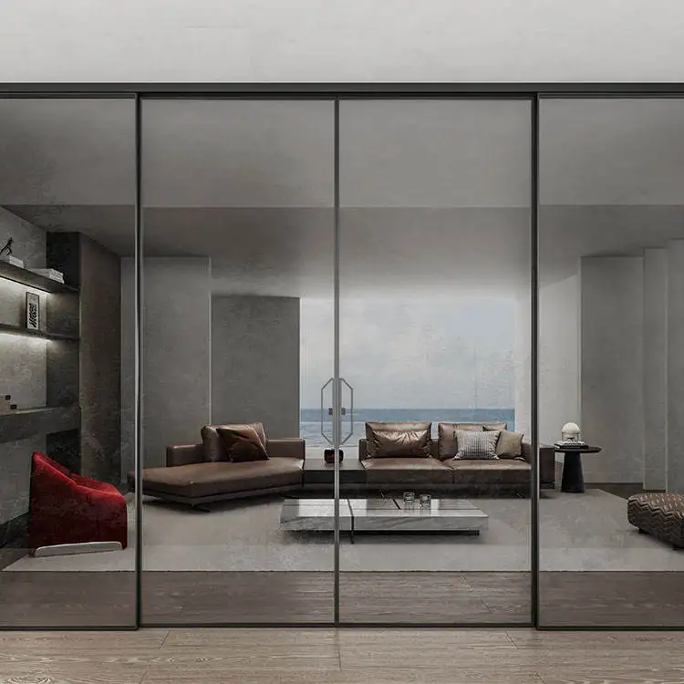 Low Key Luxury Energy Saving Sliding Door Wear Resistant Multi Panel Glass Doors UV Protective Villa Manual Sliding Doors