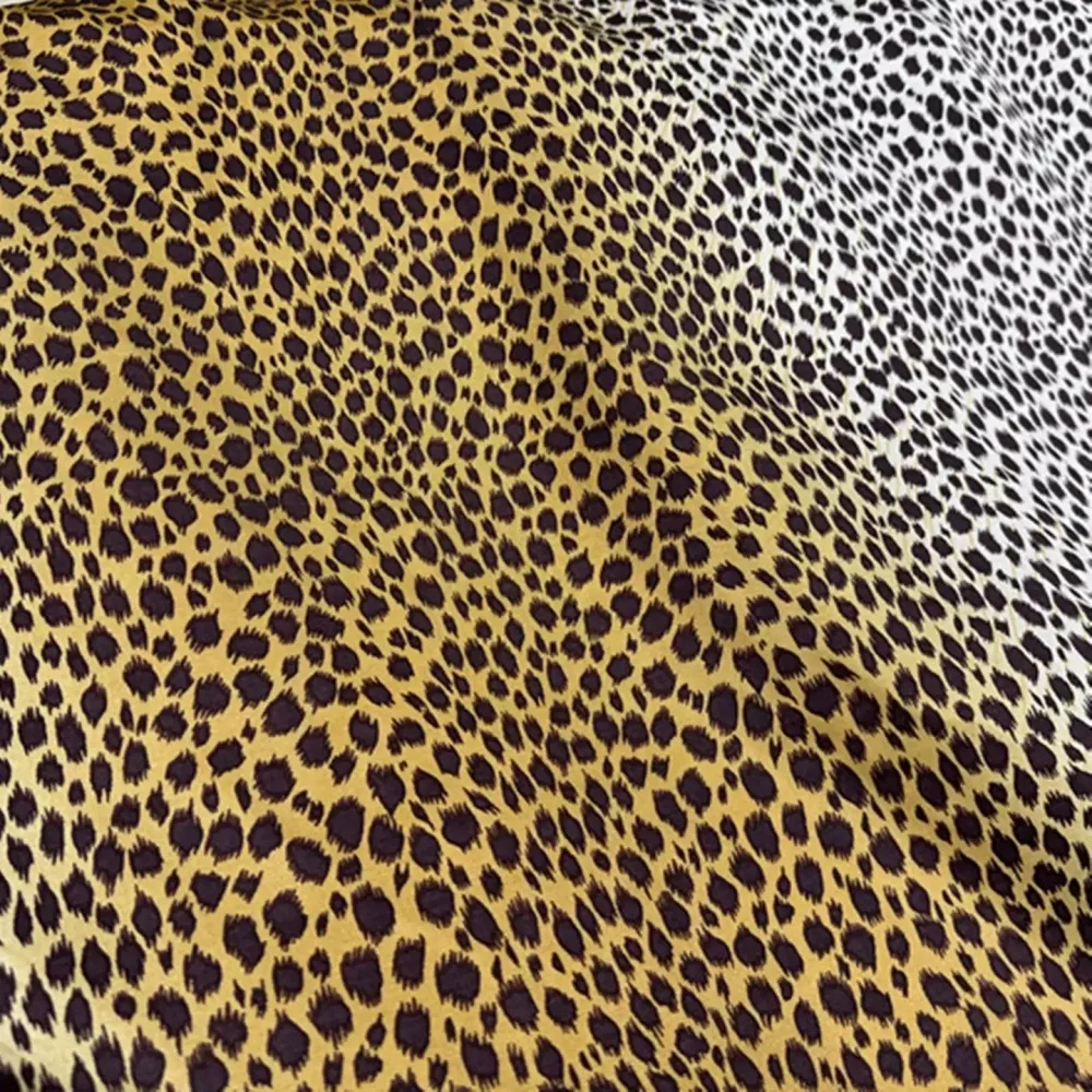 Hot Sales Factory Direct Elegant Leopard Print Gradient Color Lightweight Silk Cotton Fabric for lady Production Summer Garment