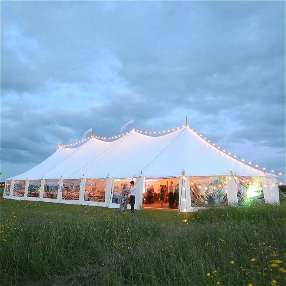Exhibition Banquet Restaurant Tent Waterproof Sunshade Outdoor Lawn Wedding Canopy Tent Pole Tent  Custom  8x16m 10x20m 14x24m