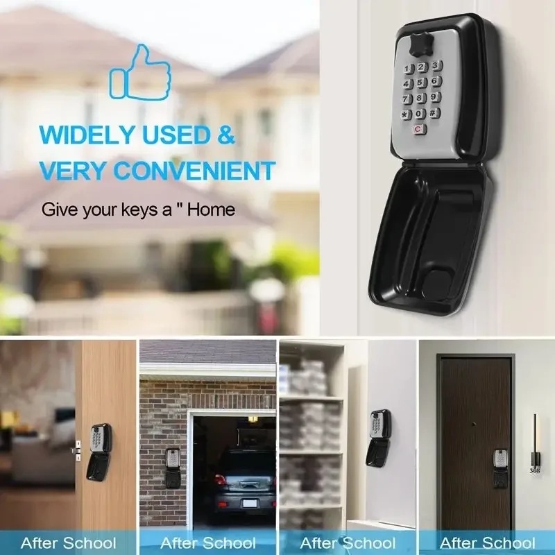 Imagem -06 - Wall Mount Key Safe Box Senha de Bloqueio Impermeável Anti-roubo Caixas para Casa Escritório Fábrica Exterior Pequeno Armazenamento