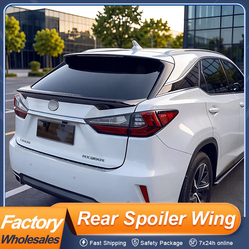 

For Lexus RX Series RX200t RX300 RX450h Rear Middle Trunk Lid Ducktail Lip Spoiler Wing ABS Plastic Black Carbon Accessories