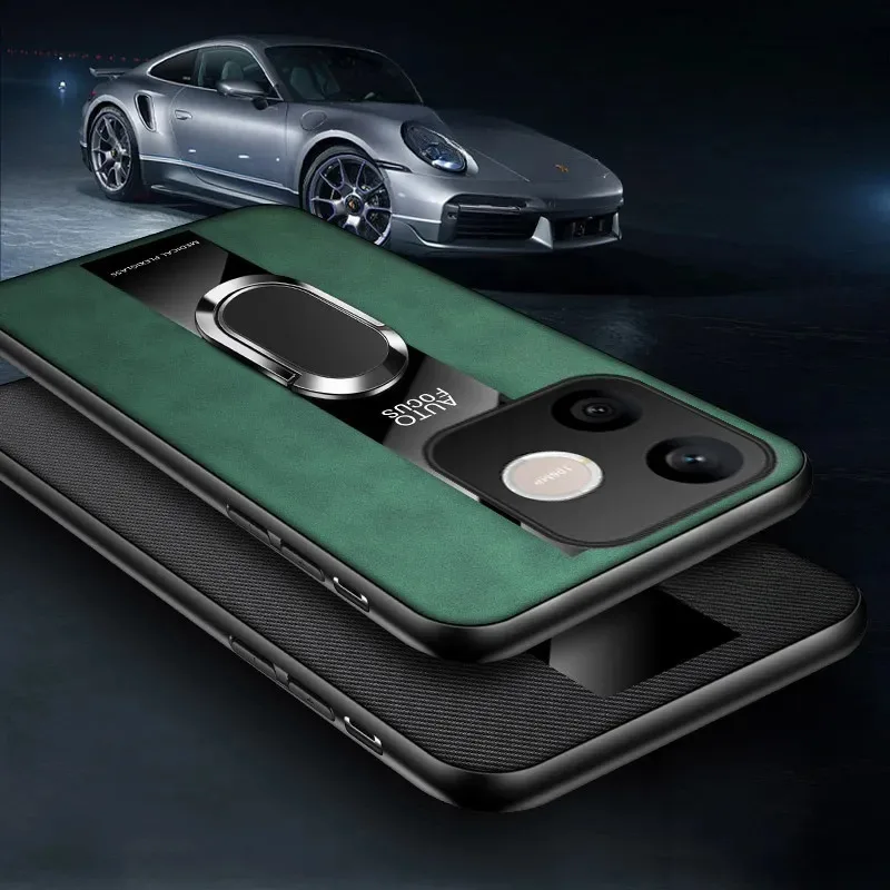 Skinlee Case For Honor 600E Lite Pro Case with Magnetic ring Artificial leather silicone shell For Honor 600E Lite Pro Cover