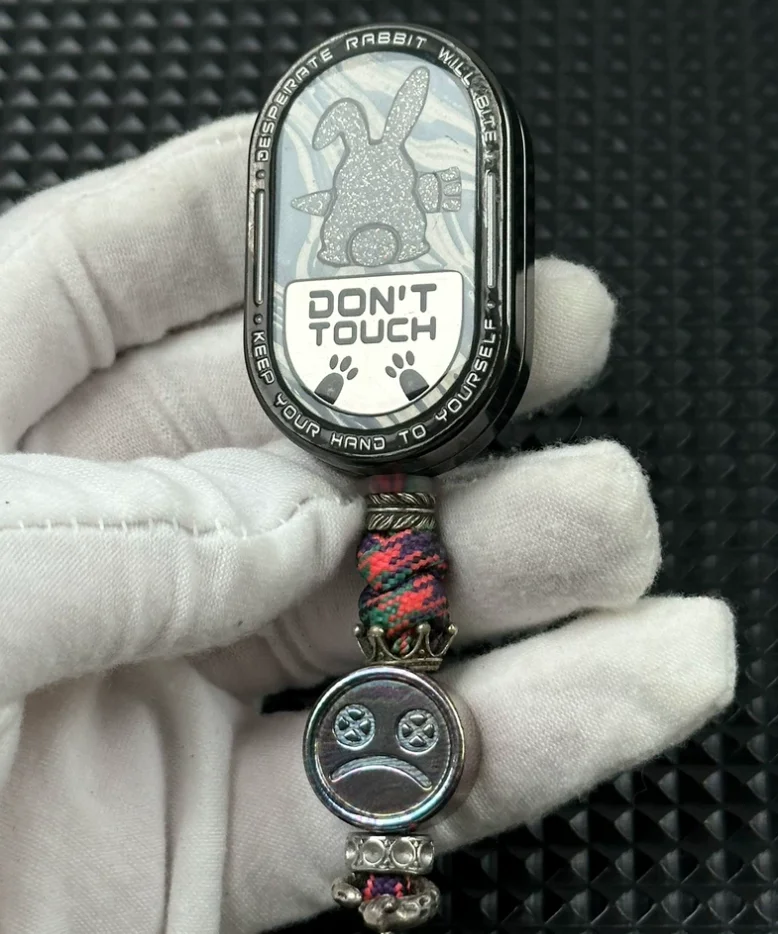 Used EDC MOT Rabbit Rhythm Zirconium Black Fidget Slider Decompression Toy