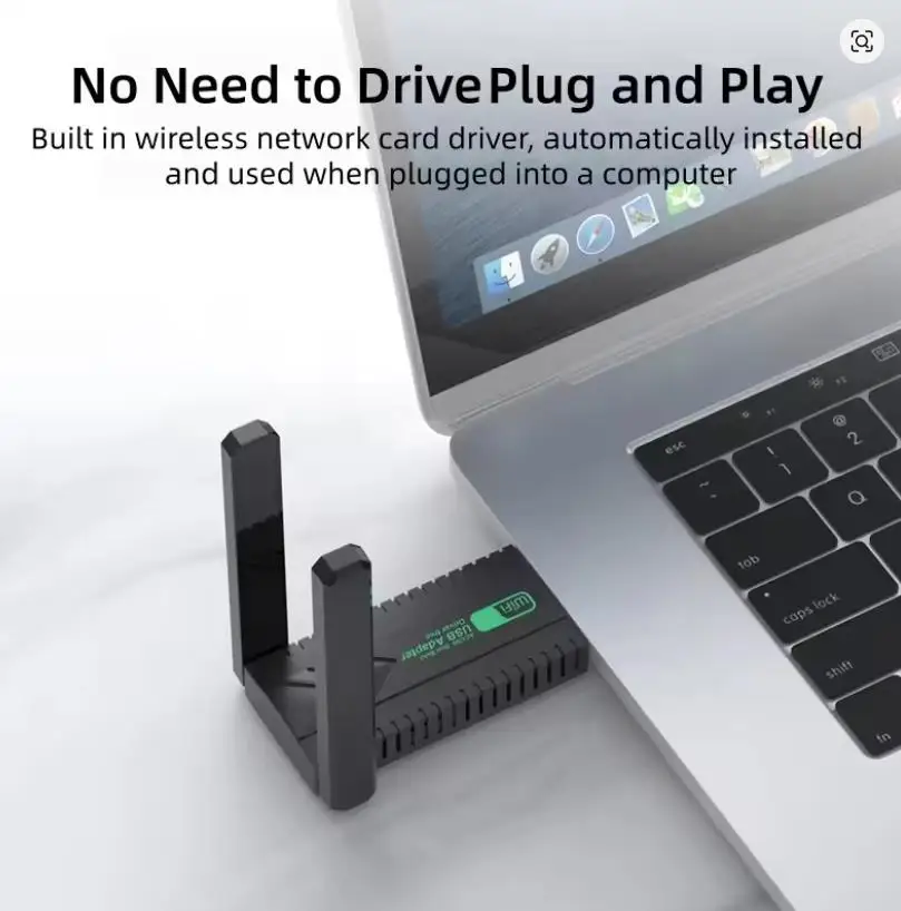 1200Mbps USB3.0 Adapter Dual Band 2.4G+5GHz WiFi Dongle Receiver Driver Free Wireless Network Card for Desktop Computers Laptops