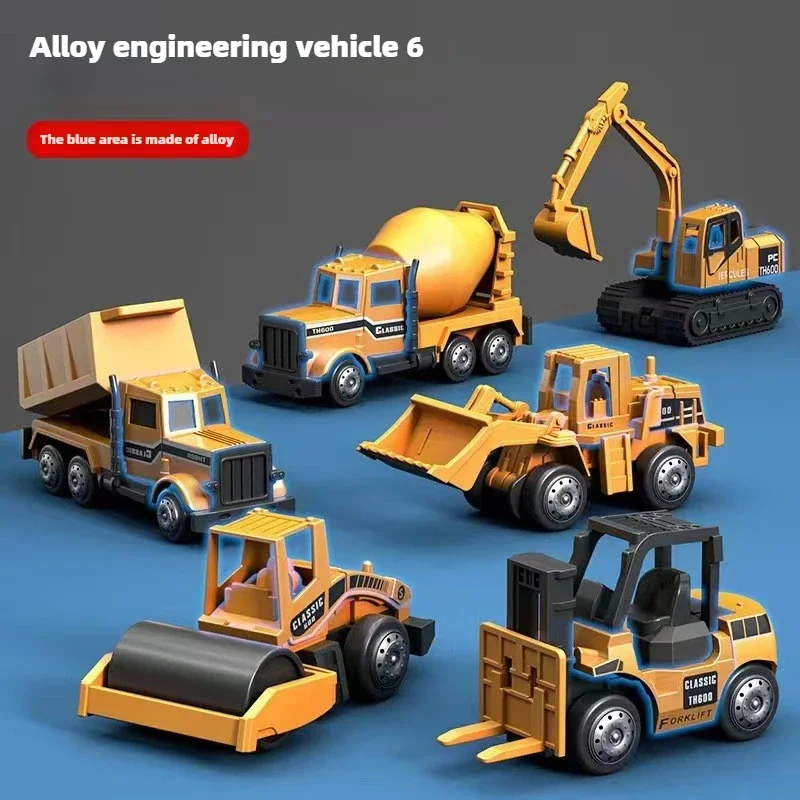 Camión contenedor para niños, excavadora de ingeniería de aleaciones, juego de camión grúa, coche de juguete de almacenamiento
