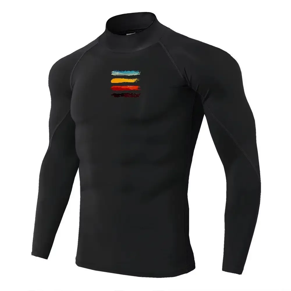 Men Sport T-shirt Quick Dry Bodybuilding Running Shirt Long Sleeve Compression Top Gym T Shirt Men Fitness Tight Men Underwear