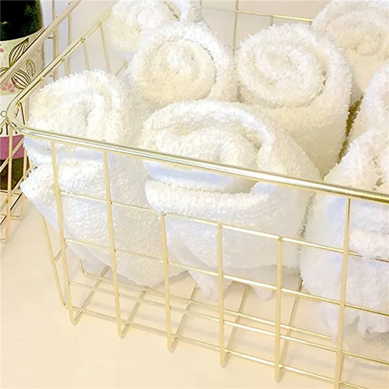 

A36T-Wire Baskets, Gold 4 Pack Wire Basket, Organizing Storage Crafts Decor Kitchen (Gold )