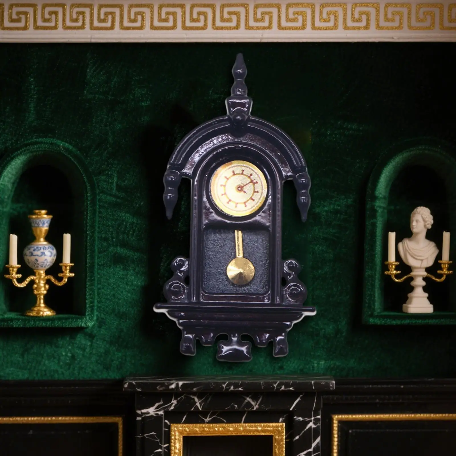 Miniature Dollhouse Mini Wall Clock Decorative Simulation Pendulum Clock Mini House Supplies for Layouts DIY Crafts Decoration