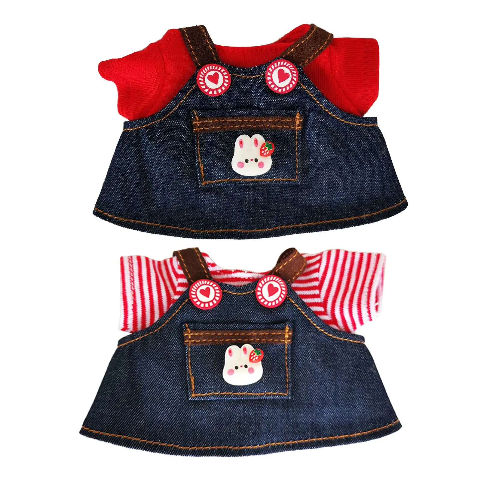 Girl Doll Clothes Dress Soft Fashion Detachable for Kids Plush Doll Accessories Doll Clothing Pendant Doll Outfits for 15cm Doll