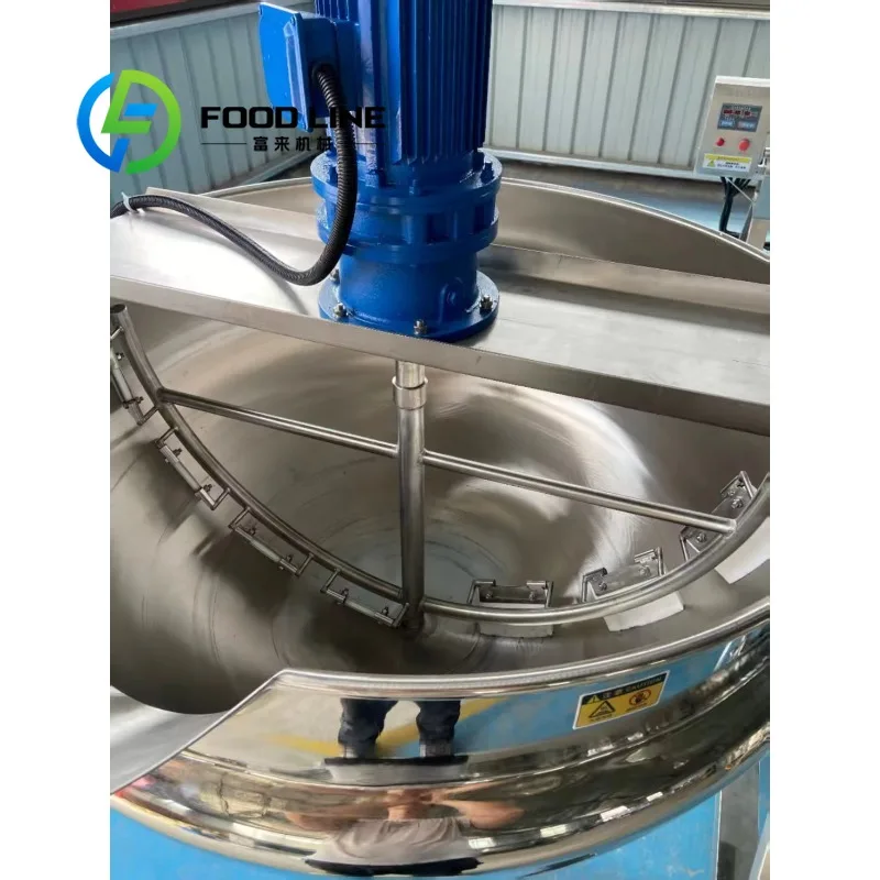 Customized Industrial 200L Semi-Automatic Jacketed Kettle Electric Tilting with Scraper Agitator