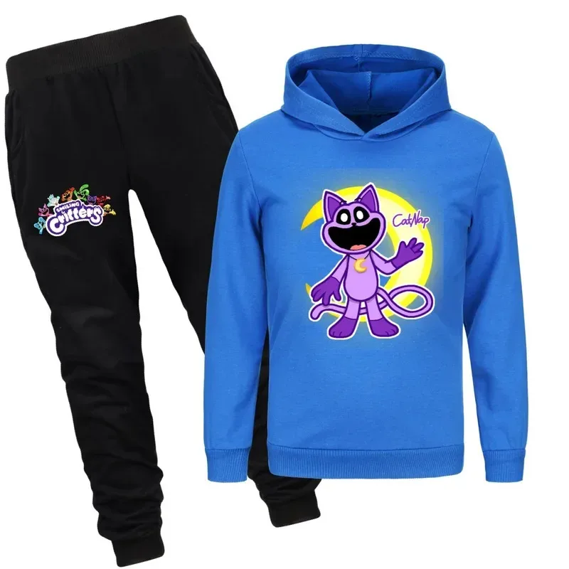 Smiling Critters Clothing Sets Children 1-16Yrs Suit Boys Tracksuits Kids Brand Sport Suits Cat Nap Hoodies Tops  Pants 2pcs Set
