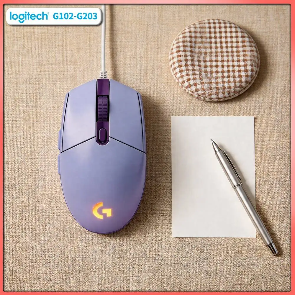 Logitech G102 Wired Mouse, HERO Sensor Technology, 16.8 Million RGB Colors, Ergonomic Grip for Esports