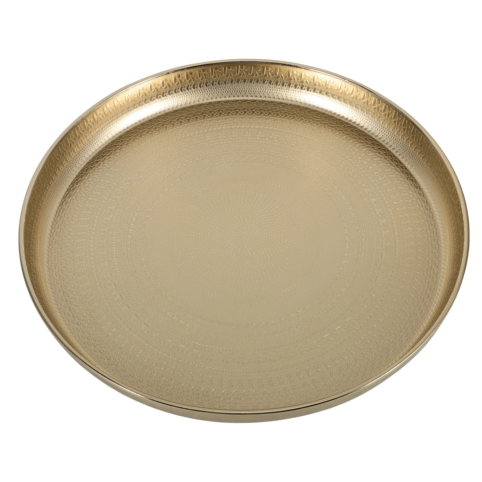 

Metal Fruit Tea Tray Round Platter Serving Dish for Home Party Picnic Decorative Display Plate Metal Round Tray