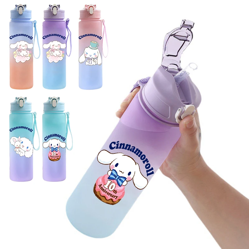 Cartoon Sanrio Cinnamoroll Water Bottle 750Ml Large Capacity Drinking Cup Portable Outdoor Sports Water Cup Anime Children Gift