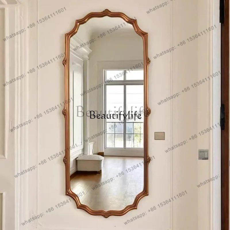 Hot Verkaufte Produkte French Retro Full-length Mirror On The Wall, Advanced Sense Special-shaped Household Entrance