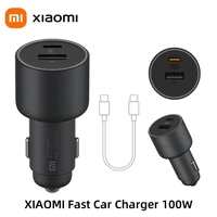 Xiaomi Car Charger 100W Dual USB Quick Charge Wireless Mi Car Charger 100W USB-A USB-C Dual Output LED Power